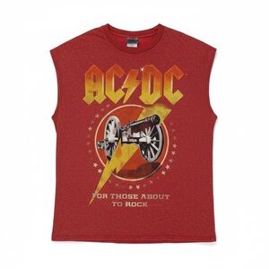 AC/DC Vintage Style Graphic Tee Dress Size Large Oversized Distressed Band Boho